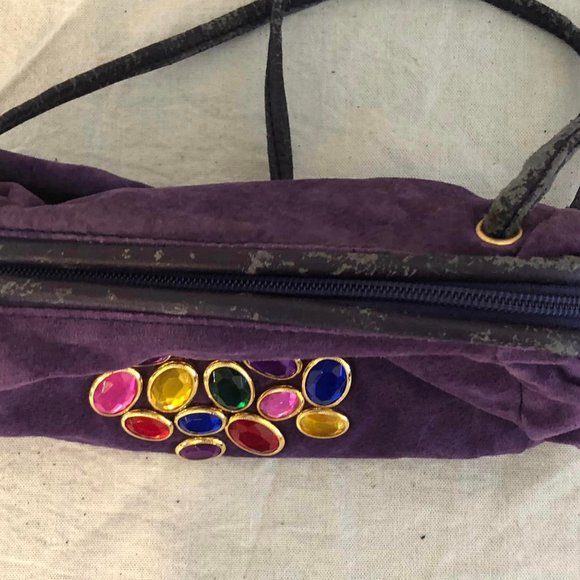 Ande Purple Shoulder Bag W/ Gemstones - Picture 5 of 6